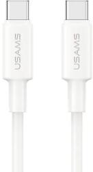 USAMS Кабел за бързо зареждане и данни USAMS SJ763 U90 60W Type-C To Type-C, 1 метър, бял (SJ763USB01)