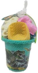  Homokozó klt. , vödör, + locsoló, + 3 forma + 2 eszk. , 2 szín, 14x14 cm hálós