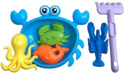  Homokozó klt. , szita, tengeri rák forma 5 db. , +eszk. , 25x19 cm hálós