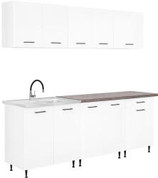 Leziter Primo 220 konyhabútor fehér, rauna szil munkalappal (PRK220RSZ) - pepita