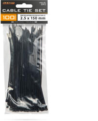 Kleiber Vezetékkötegelő 150 x 2, 5 mm 100 db / csomag - Fekete