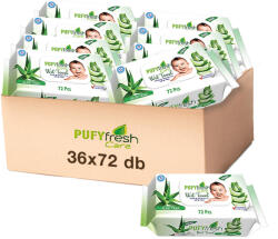 Pufy Fresh Fresh Care kupakos nedves törlőkendő aloe verával 36x72 db