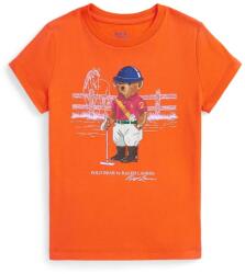 Ralph Lauren gyerek pamut póló - narancssárga 94-100