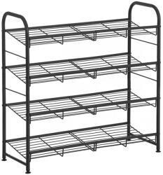SONGMICS 4-Szintes Acél Cipőtároló Állvány Fekete