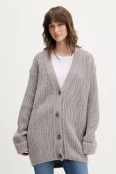HUGO gyapjú kardigán Shent - szürke XS