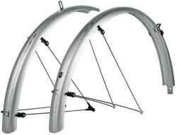 SKS Bluemels Basic 28-29-es műanyag sárvédő szett, 45 mm, V-pálcás, ezüst