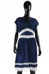 LIU JO Sötétkék Strand Ruha, hímzés, Size M, 100% pamut (398270)