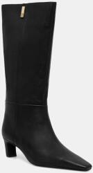 Tommy Hilfiger bőr csizma SQUARE TOE KITTEN LONG - fekete Női 40