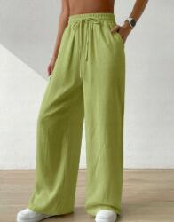 NA-KD Zöld Széles Szárú Nadrág, Size 34, kötővel