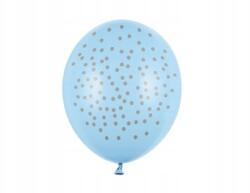 Party Deco Lufik, 30cm, pöttyös, Pastel Baby Blue, 50db