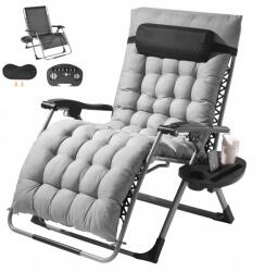 Vevor Pihenőágy, szürke, 226.8kg teherbírás, állítható dőlésszög (Vevor)