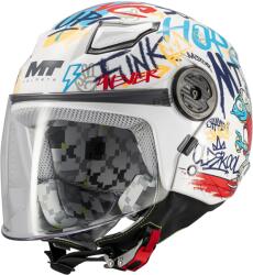 MT Helmets Cască de motocicletă deschisă pentru copii MT Lite Crew A5 alb-albastru-roșu (MT1329D34A51Y)