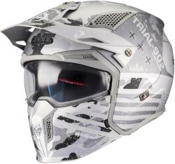MT Helmets Cască modulară de motocicletă MT Streetfighter SV S Belic A2 alb-gri mat (MT1327D21A22)