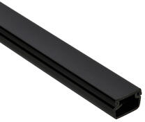  Fekete kábelcsatorna, 15x10 mm, műanyag, pattintható fedéllel - 2 m (K.1510C)