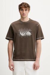 HUGO Blue pamut póló Nothal - barna M