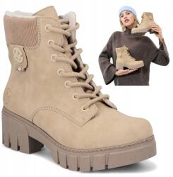 Rieker Női bézs bélelt bokacsizma, Rieker, Size 37 (Rieker 74532-60)