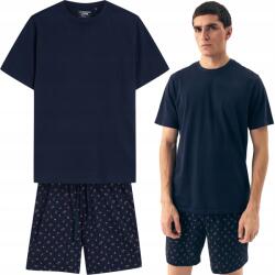 Henderson Férfi pizsama, Size L, 100% pamut, sötétkék, nyári szett (42601-59X NAVY)
