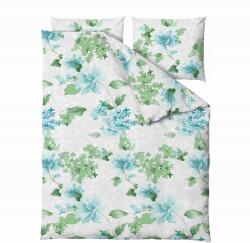 ZARATEX Pamut ágyneműhuzat 220x200 Amelia szürke zöld kék világos virágos