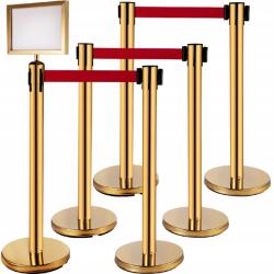 Vevor Tömegszabályozó korlátok, arany szalaggal, 6db, táblával (5907021438056)