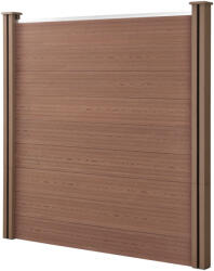 Wohnen WPC barna kerítéspanel 183x187 cm időjárásálló WPC kerítéselem