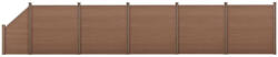 Wohnen WPC kerítéspanel ferde elemmel 183x973 cm barna WPC kerítés nagy területek lekerítéséhez