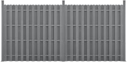 Wohnen WPC kerítéspanel 185×376 cm szürke 2 db-os prémium modern kerítés