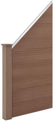 Wohnen WPC barna kerítéspanel ferde elem 96x(102-180) cm WPC kerítéselem