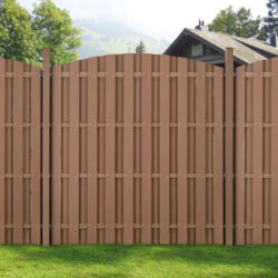 Wohnen WPC félköríves kerítéspanel (165-185)×562 cm barna 3 db-os prémium kertkerítés