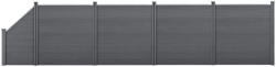 Wohnen WPC kerítéspanel ferde elemmel 183×799 cm szürke WPC kerítés nagy területű kertszakaszokhoz