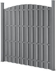 Wohnen WPC félköríves kerítéspanel 185x193 cm szürke időtálló és karbantartásmentes kerti kerítés