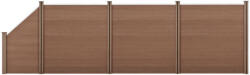 Wohnen WPC kerítéspanel ferde elemmel 183x625 cm barna időtálló WPC kerítés nagy kertszakaszokhoz
