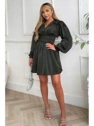 AX Paris Sötétzöld Ruha, ráncolással, Size 38 (560259)