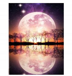  Festés számok szerint tájkép hold készlet akril festék kép (Zdklfm69)