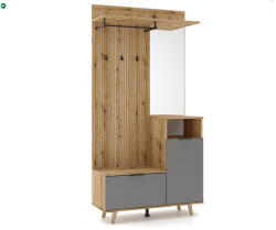 Wipmeb Előszoba bútor szett Evoke tölgy / tablila / grafit színkombinációban - NORDIC C