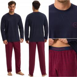 Henderson Férfi Pizsama Henderson Hope Szett, hosszú ujjú, 100% pamut, Size XXL (HOPE NAVY)