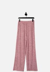 Vila Texturált Csíkos Nadrág, Size S, piros, magas derék (425150)