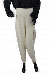 Pieces Kötött Krémszínű Nadrág, Size M, magas derék (320331)