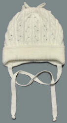  Minimanó kötött lány sapka (34-36) Strasszos fehér