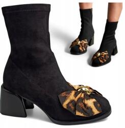 S. Barski 38-as Női zoknicsizma, fekete, magas sarokkal, S. Barski (Barski JC52-827)