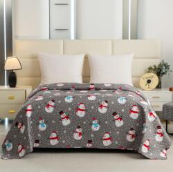  Cuvertura de pat HAPPY SNOWMAN, gri Dimensiune: 200 x 220 cm