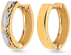 Heratis Forever Kétszínű fülbevaló gravírozott résszel, kombinált arany, 9K IZ31015HR