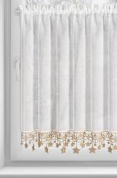 Takoy Perdea vitraliu 150x90 cm alb-aurie decorată cu steluțe