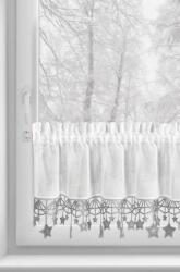 Takoy Perdea vitraliu 150x30 cm alb-argintie decorată cu steluțe