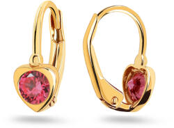 Heratis Forever Gyermek szív alakú fülbevaló rodolit utánzattal, 14 karátos sárga arany IZ31690