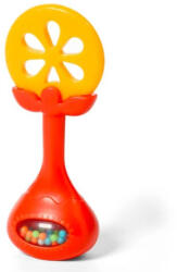 BabyOno Készségfejlesztő Rágóka Csörgővel Narancs - BPA-mentes Babajáték Fogzást Könnyítő Funkcióval