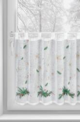 Takoy Perdea vitraliu 150x60 cm albă cu imprimeu crenguțe de brad