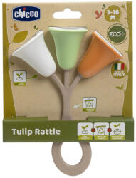 Chicco Eco+ Tulipán Zörgő 3 Hónapos Kortól - Környezetbarát Fejlesztő Babacsörgő BPA-mentes Anyagból