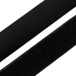 Takoy Bandă velcro/arici cu profil mic scai + pluș negru de 38 mm