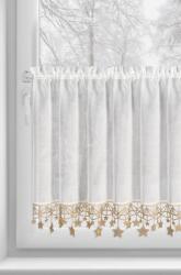 Takoy Perdea vitraliu 150x60 cm alb-aurie decorată cu steluțe