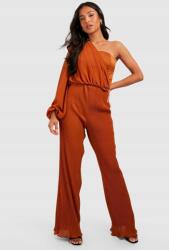 Boohoo Barna pliszírozott overall, Size 34 (GZZ24045-208)